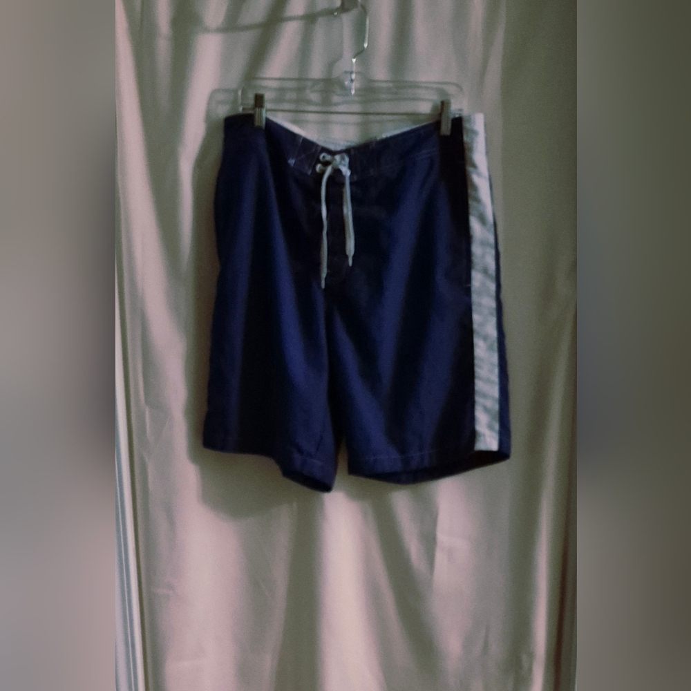 Mossimo Supply Co. Blue and White Board Shorts with Adjustable Fit